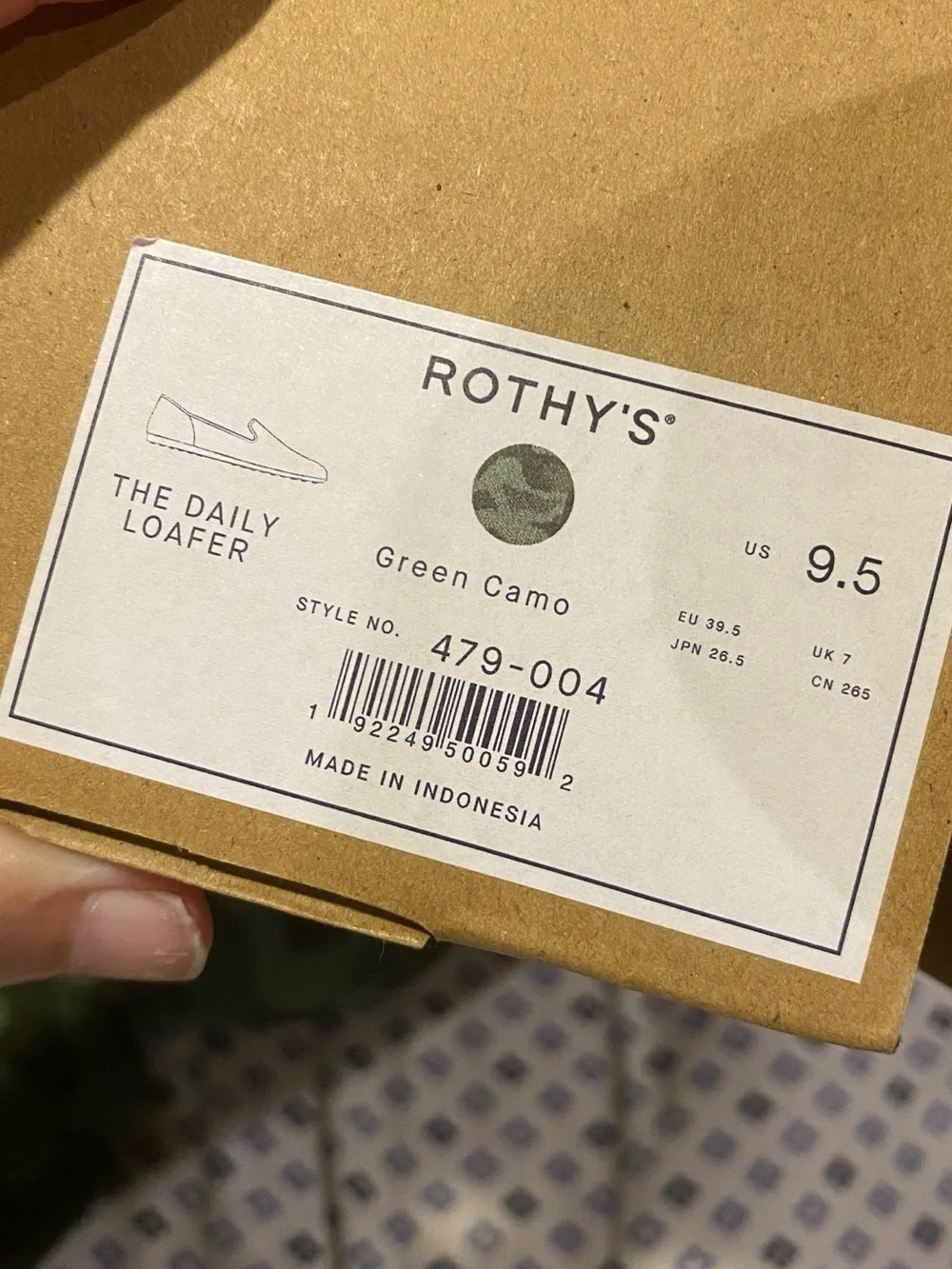 Rothy's women's Green Camo Knit The Daily Loafers arch insole NEW 9.5